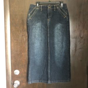 Long denim skirt